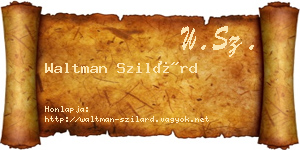 Waltman Szilárd névjegykártya
