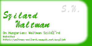 szilard waltman business card